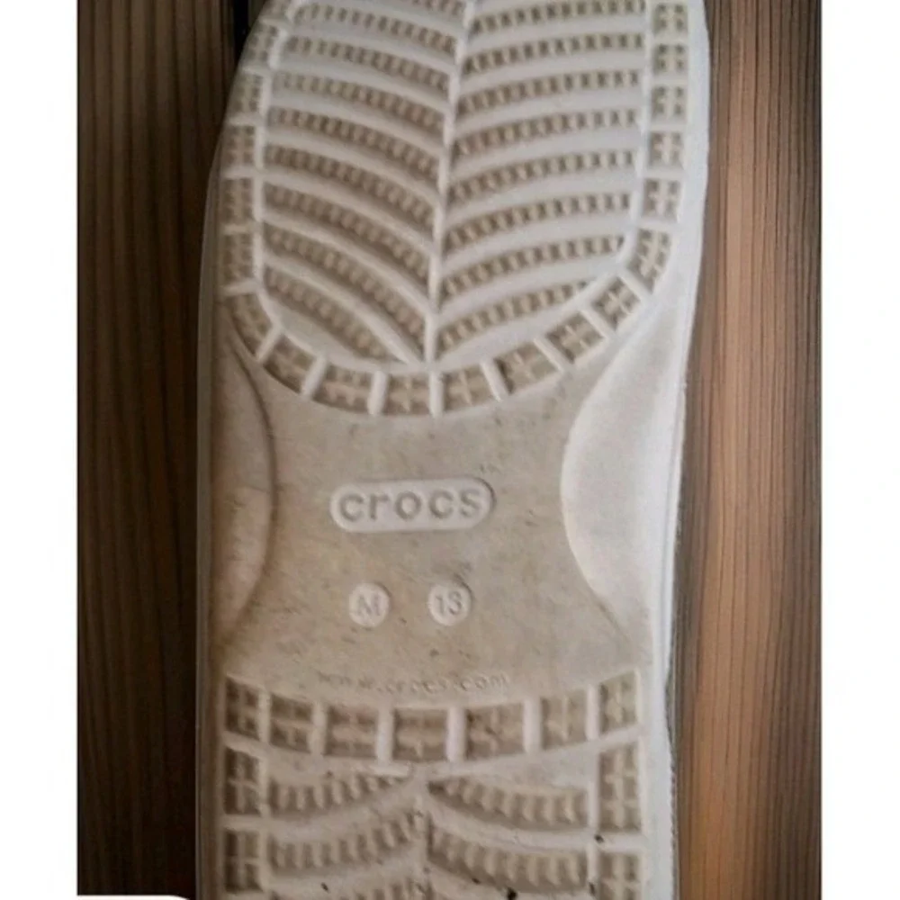 These Crocs Classic white Slide On Sandals in men's size 13 are a stylish‎ and